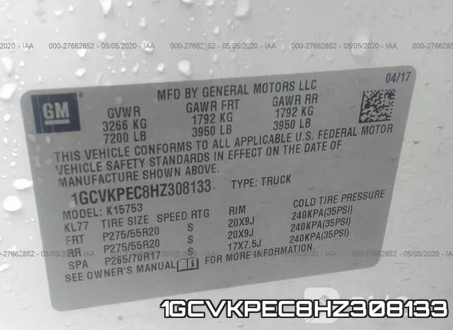 1GCVKPEC8HZ308133 фото 10