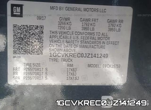 1GCVKREC0JZ141249 фото 10