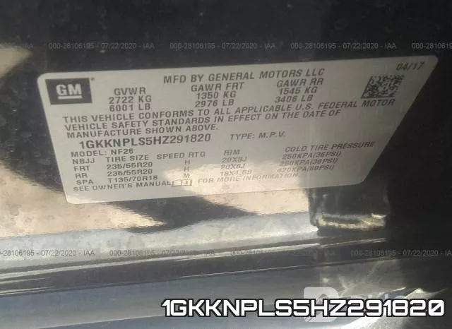 1GKKNPLS5HZ291820 фото 10