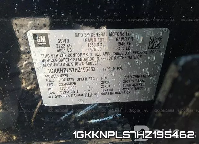 1GKKNPLS7HZ195462 фото 10