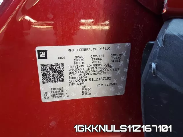 1GKKNULS11Z167101 фото 2