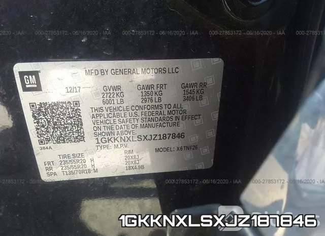 1GKKNXLSXJZ187846 фото 10