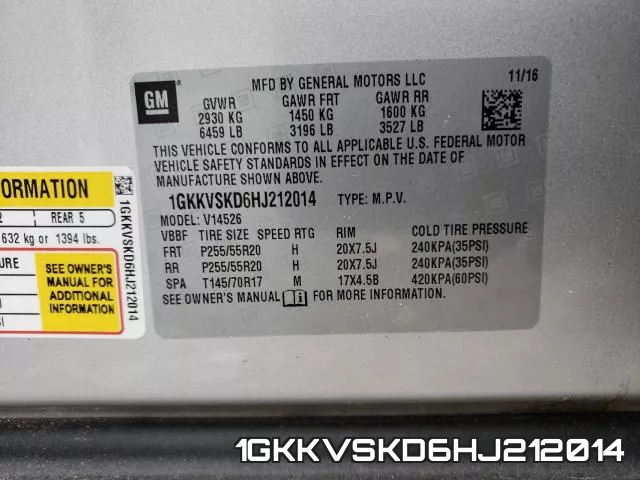 1GKKVSKD6HJ212014 фото 2