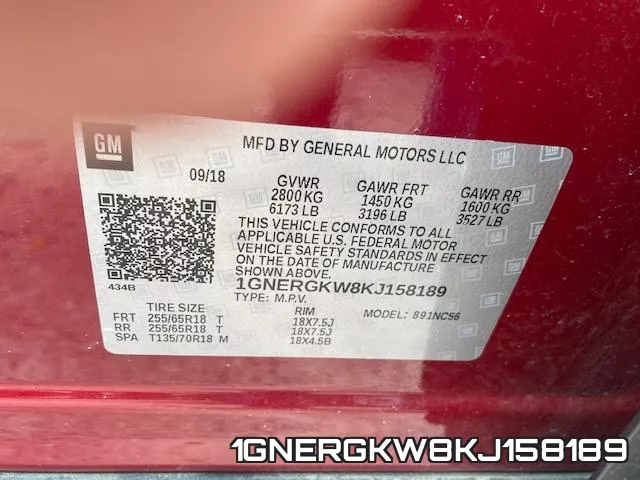 1GNERGKW8KJ158189 фото 2