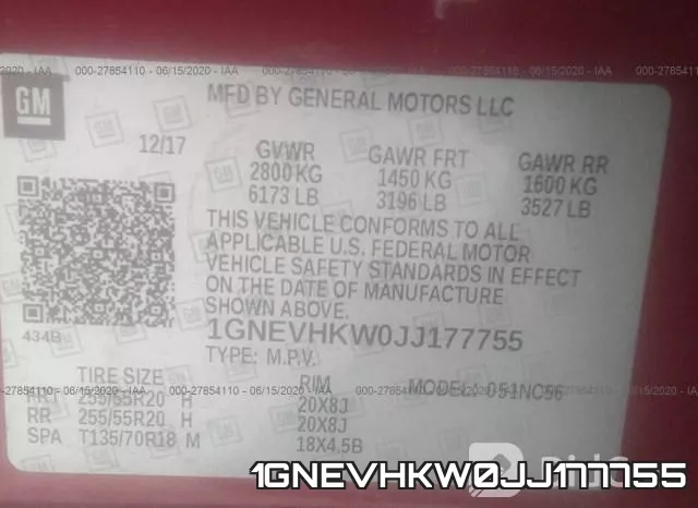 1GNEVHKW0JJ177755 фото 10