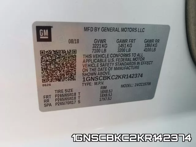1GNSCBKC2KR142374 фото 2