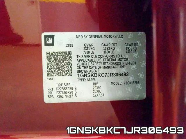 1GNSKBKC7JR306493 фото 2