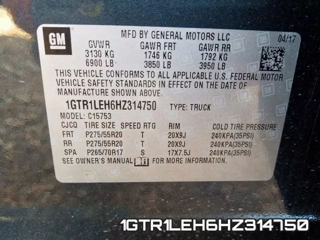 1GTR1LEH6HZ314750 фото 2