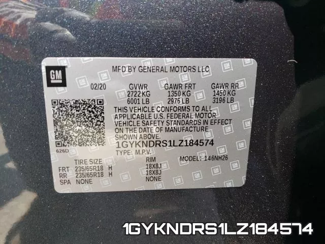 1GYKNDRS1LZ184574 фото 2