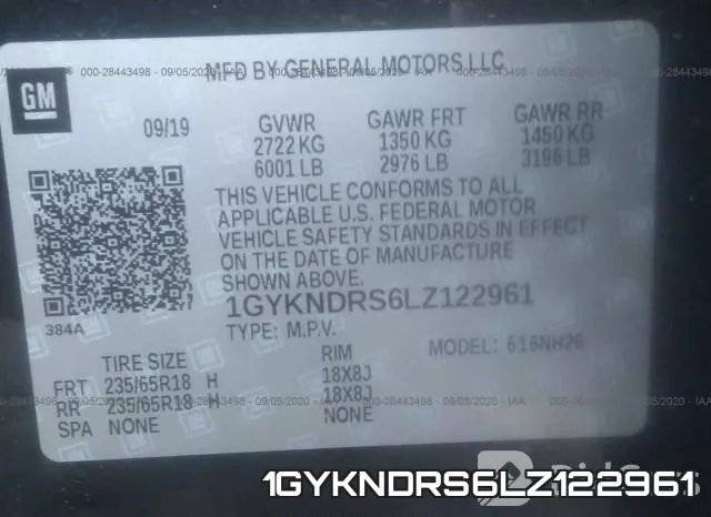 1GYKNDRS6LZ122961 фото 10