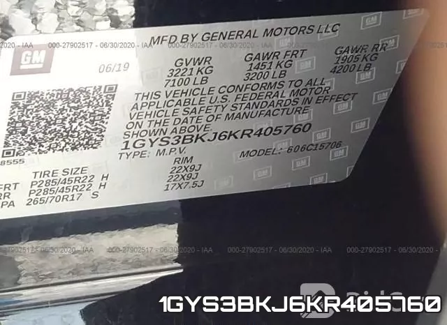 1GYS3BKJ6KR405760 фото 10