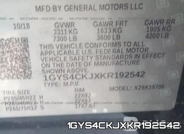1GYS4CKJXKR192542 фото 10