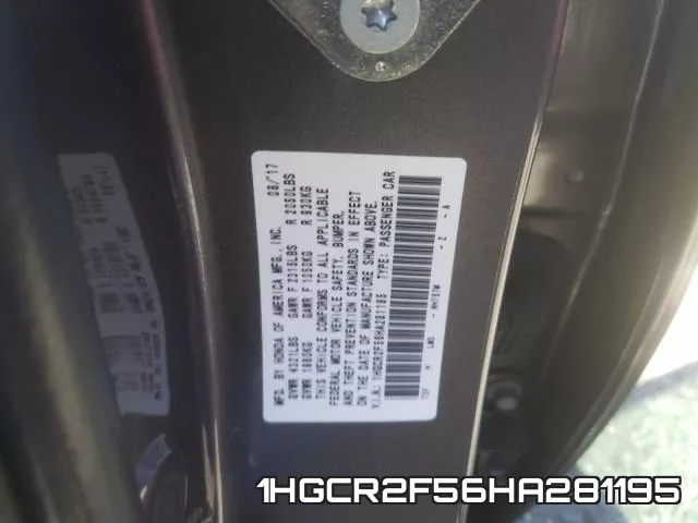 1HGCR2F56HA281195 фото 2