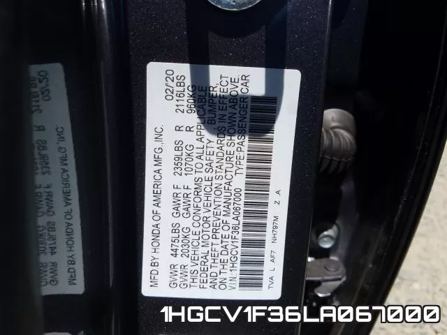 1HGCV1F36LA067000 фото 2