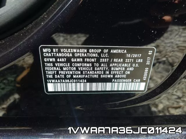 1VWAA7A36JC011424 фото 2