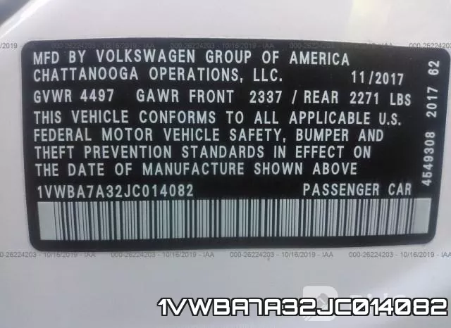 1VWBA7A32JC014082 фото 10
