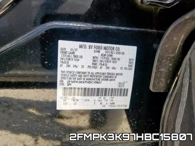 2FMPK3K97HBC15807 фото 2