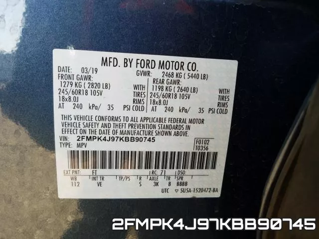 2FMPK4J97KBB90745 фото 2