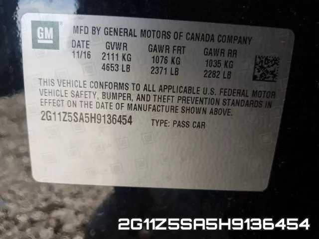 2G11Z5SA5H9136454 фото 2