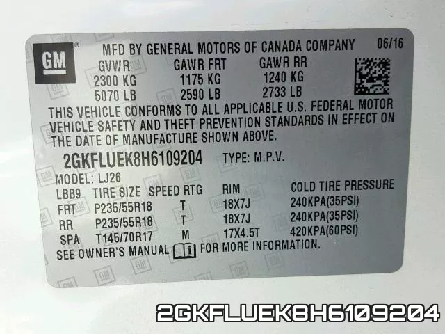 2GKFLUEK8H6109204 фото 2