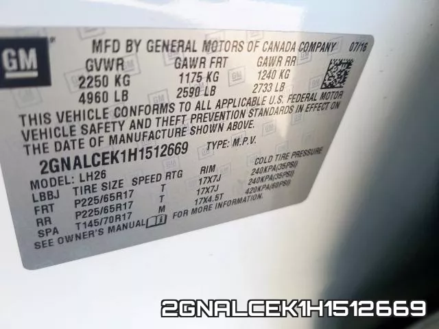 2GNALCEK1H1512669 фото 2