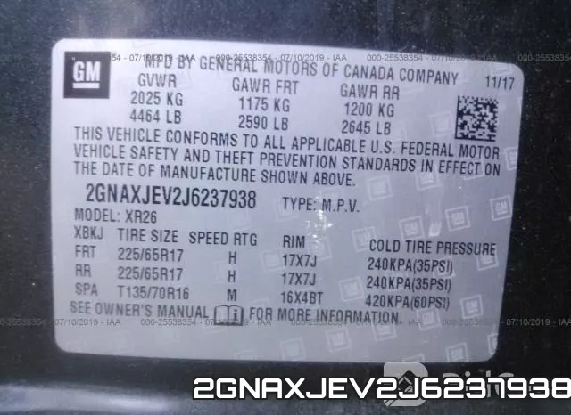 2GNAXJEV2J6237938 фото 10