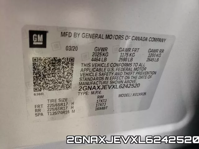 2GNAXJEVXL6242520 фото 2