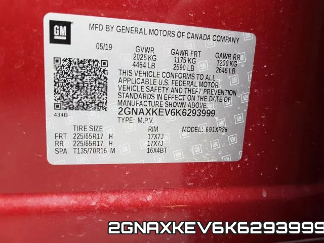 2GNAXKEV6K6293999 фото 2