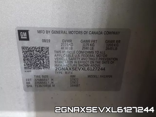 2GNAXSEVXL6127244 фото 2