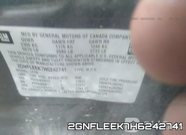 2GNFLEEK7H6242741 фото 10
