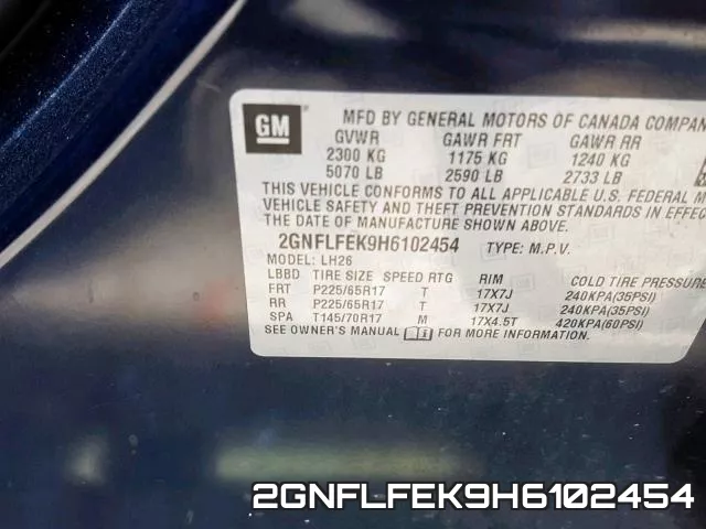 2GNFLFEK9H6102454 фото 2
