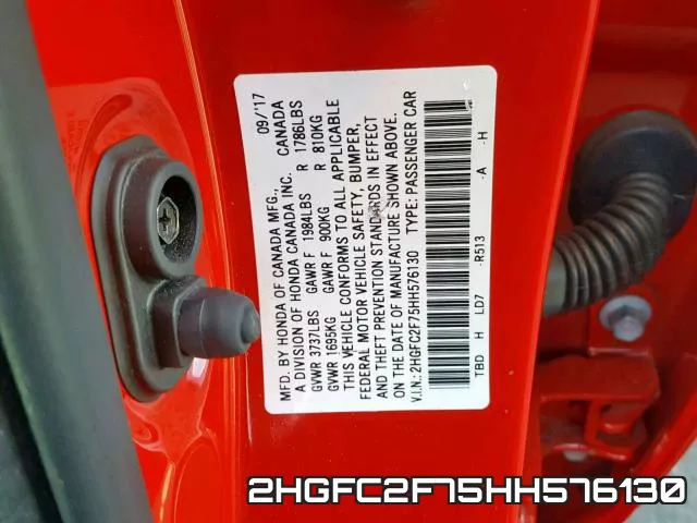 2HGFC2F75HH576130 фото 2