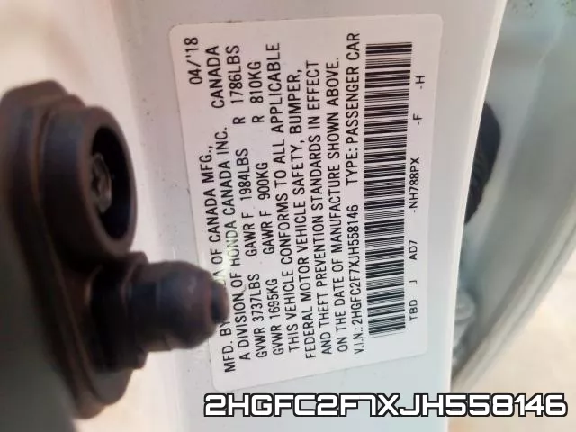 2HGFC2F7XJH558146 фото 2
