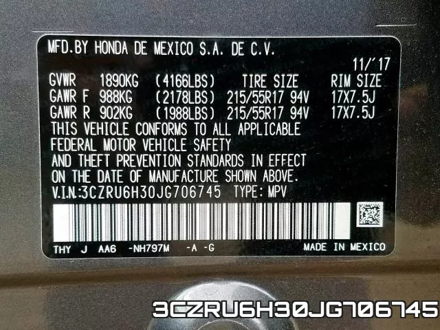 3CZRU6H30JG706745 фото 2