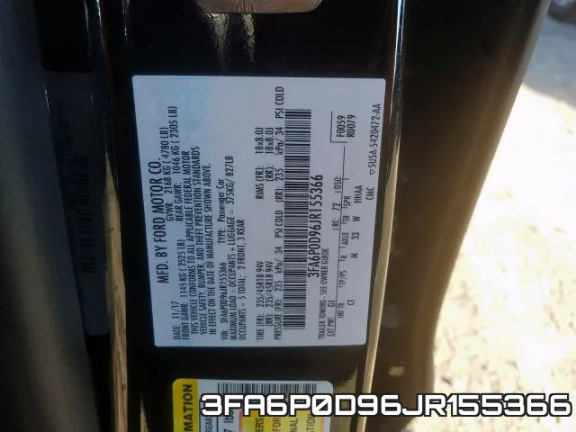 3FA6P0D96JR155366 фото 2