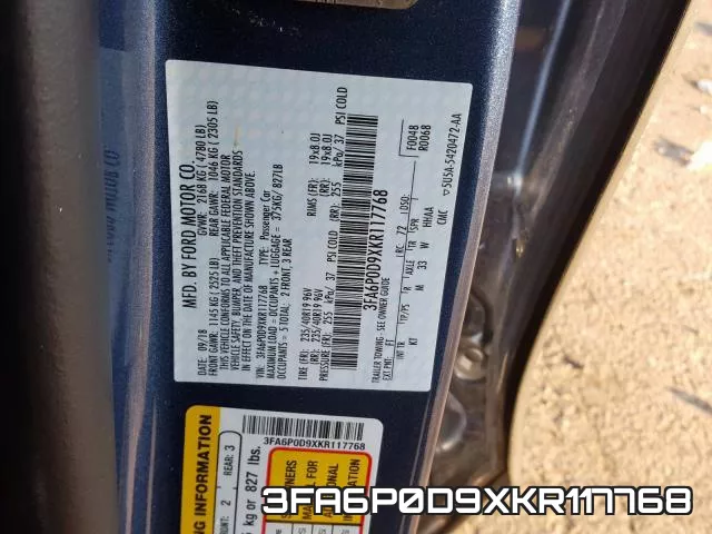3FA6P0D9XKR117768 фото 2