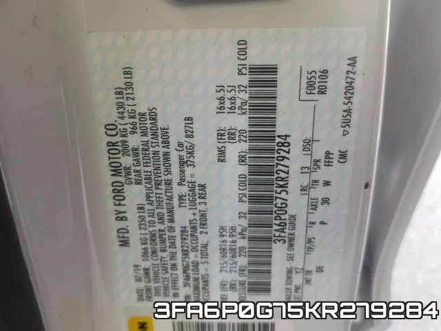 3FA6P0G75KR279284 фото 2