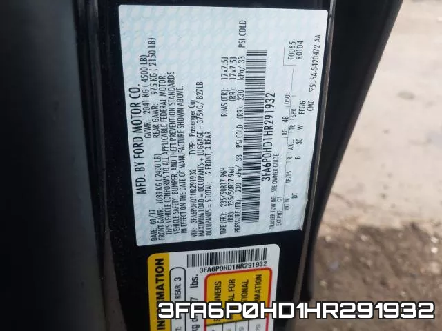 3FA6P0HD1HR291932 фото 2