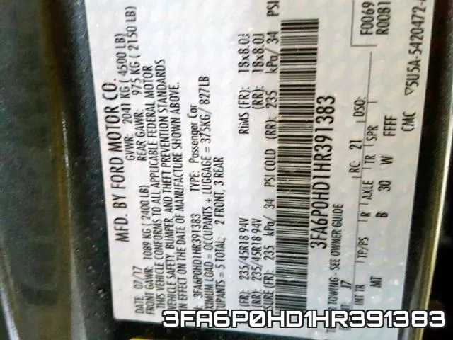 3FA6P0HD1HR391383 фото 2