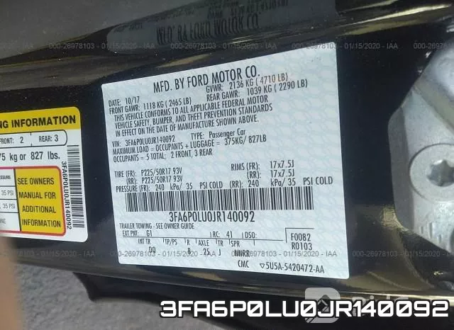 3FA6P0LU0JR140092 фото 10