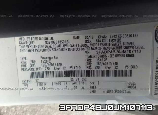 3FADP4BJ0JM107113 фото 10