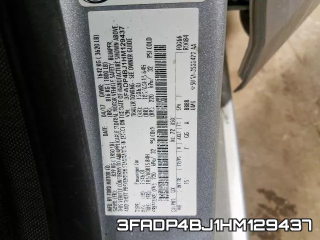 3FADP4BJ1HM129437 фото 2
