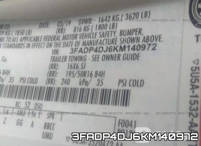 3FADP4DJ6KM140972 фото 10