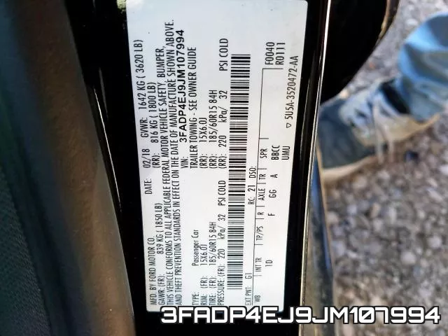 3FADP4EJ9JM107994 фото 2