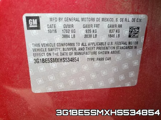 3G1BE5SMXHS534854 фото 2
