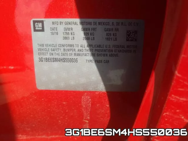 3G1BE6SM4HS550036 фото 2