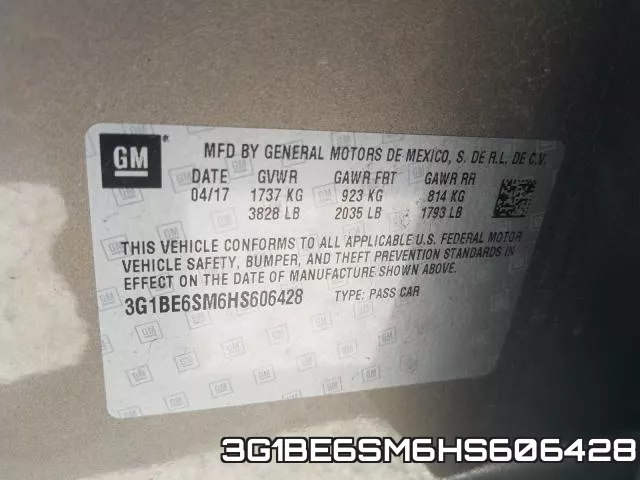 3G1BE6SM6HS606428 фото 2