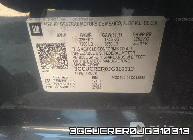 3GCUCRER0JG310313 фото 10