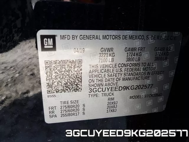 3GCUYEED9KG202577 фото 2