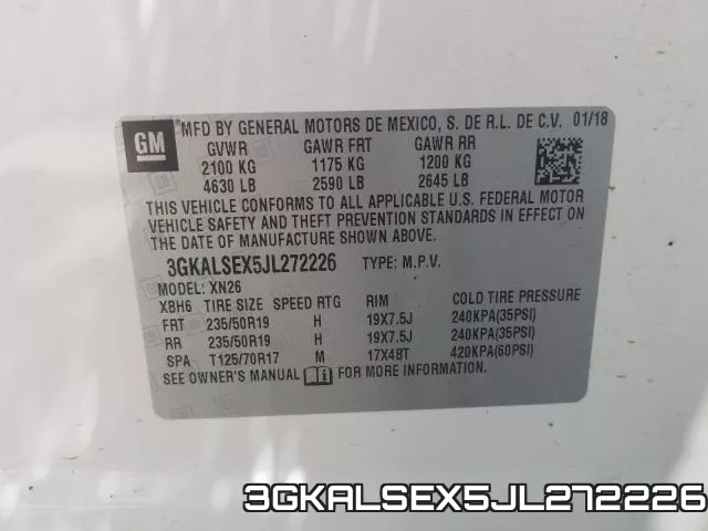 3GKALSEX5JL272226 фото 2